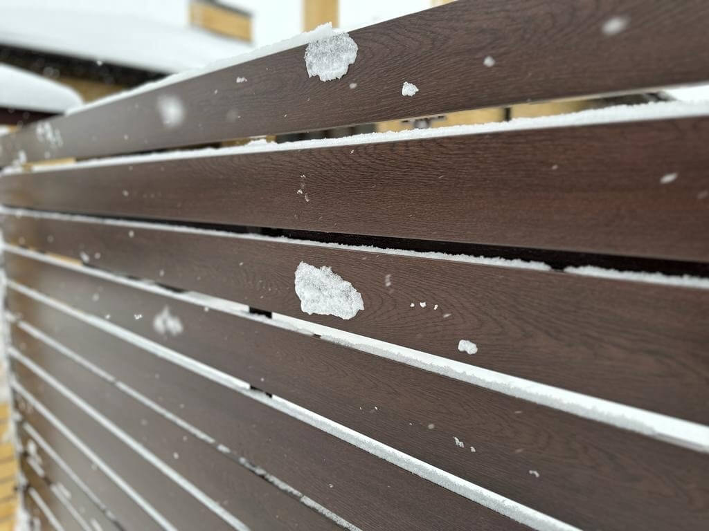 Забор-ранчо из металлопланкена 34м Мореный Дуб Printech фото 2 в Москве