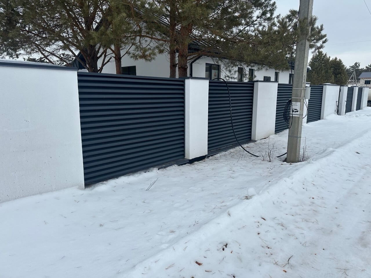 Забор-жалюзи 76м RAL7024/7024 Серый Графит двусторонний МАТТЕ фото 3 в Москве